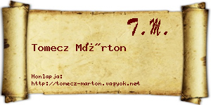Tomecz Márton névjegykártya