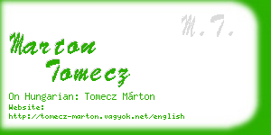 marton tomecz business card